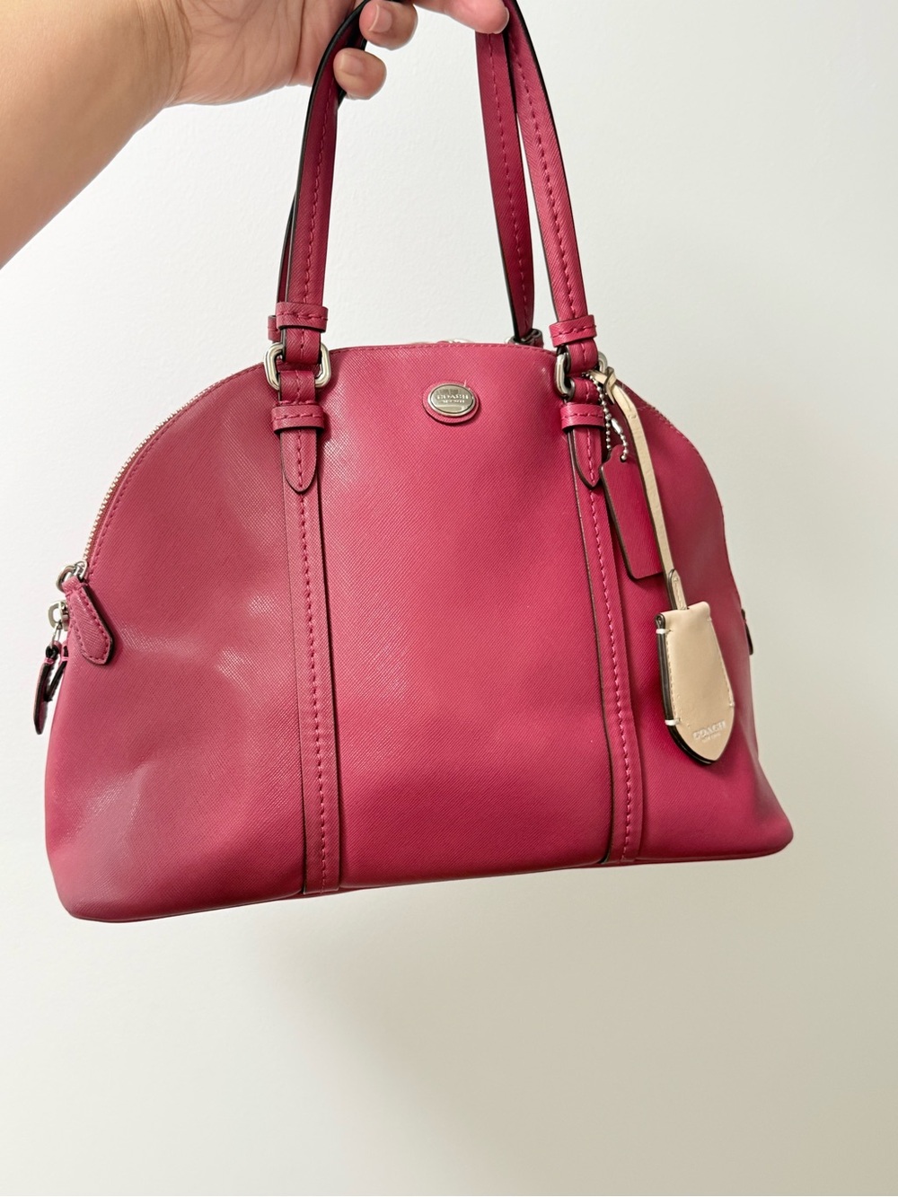 Coach Saffiano Leather Peyton Satchel Shoulder Bag